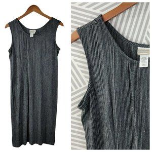 Coldwater Creek Crinkle Midi Dress size Small light weight Grey Dark Academia